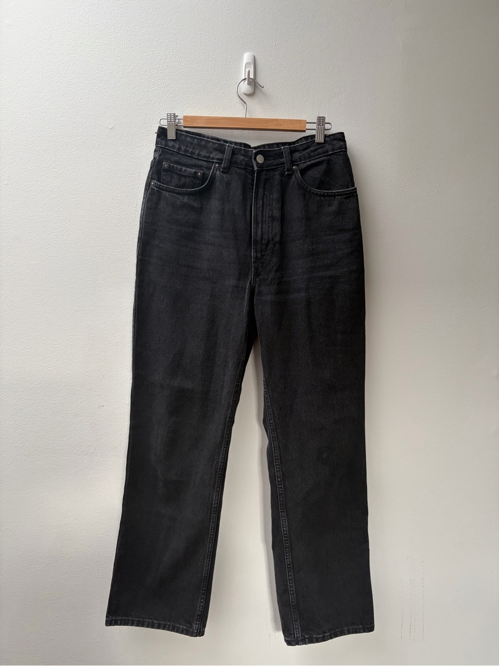 Weekday Black Straight-Leg Jeans
